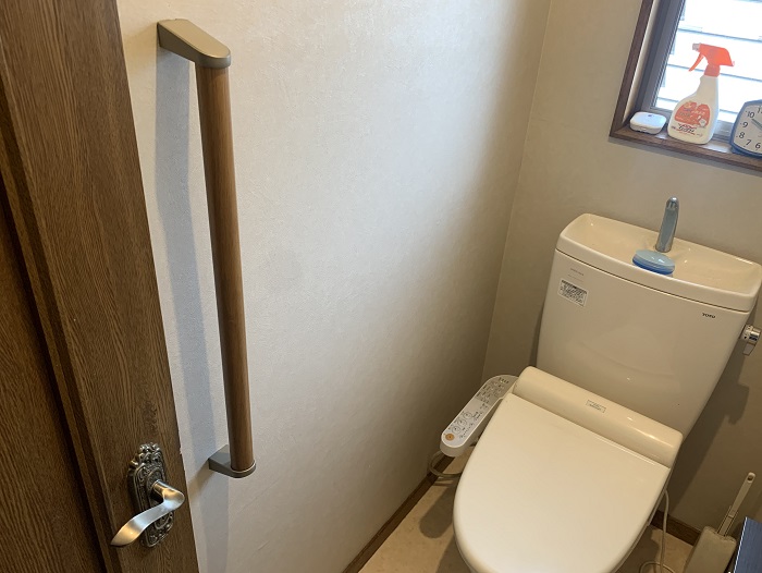 福山市居宅介護（介護予防）住宅改修費の支給補助金制度を利用した手すり取り付け工事トイレ設置アフター